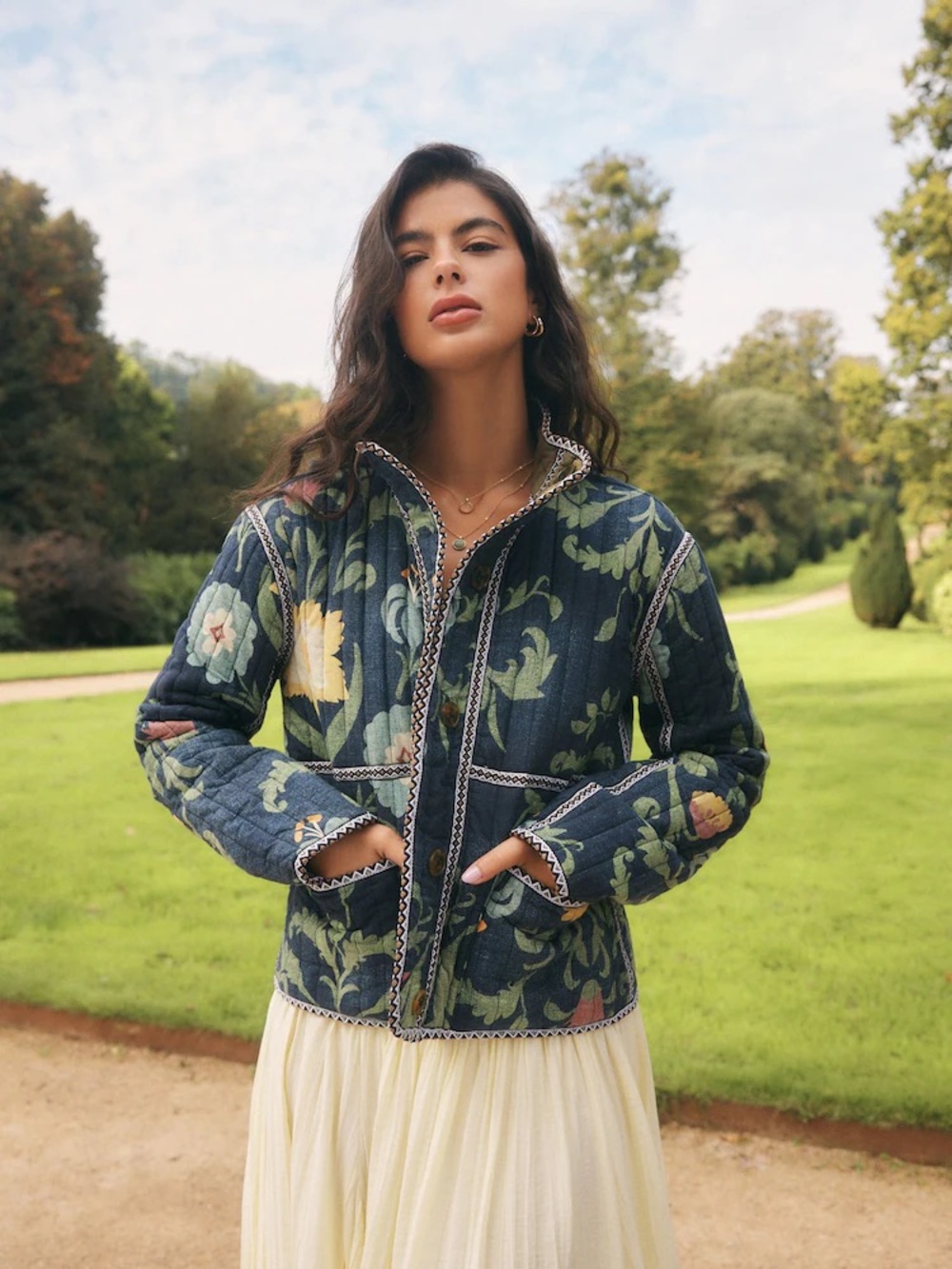 Next x National Trust Reversible Quilted Floral Jacket - Small